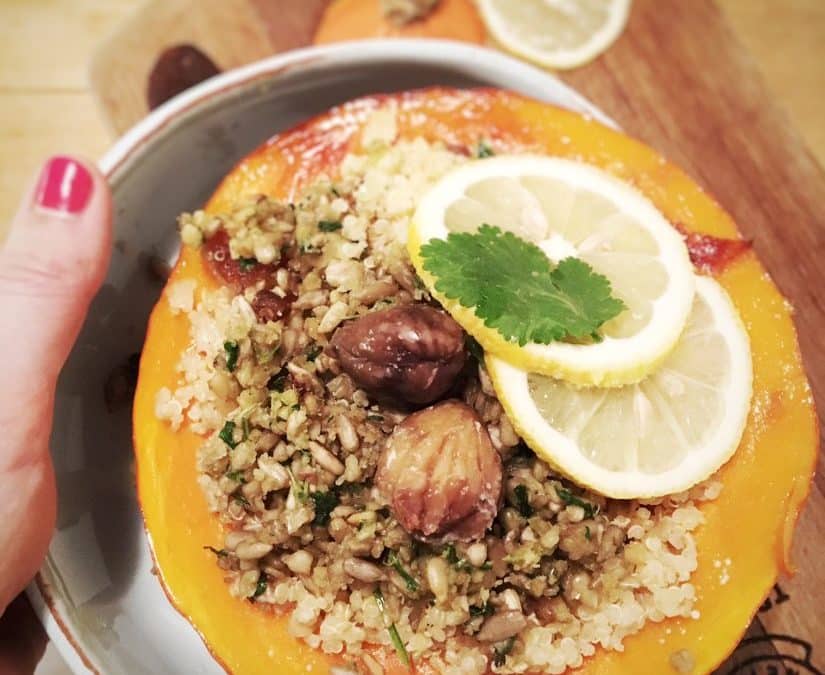 Gefüllter Hokkaidokürbis mit Quinoa
